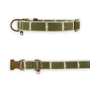 Top Paw Linen Adjustable Stripe Tie Dye Hunting Green Dog Collar Size‎ Large